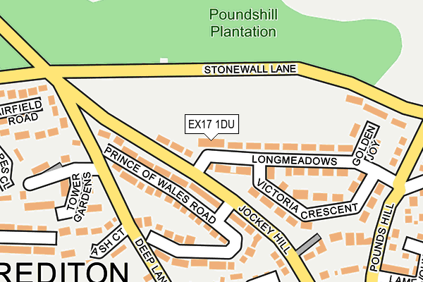 EX17 1DU map - OS OpenMap – Local (Ordnance Survey)