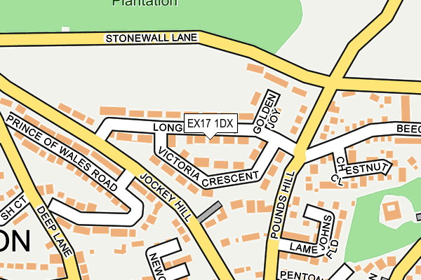 EX17 1DX map - OS OpenMap – Local (Ordnance Survey)