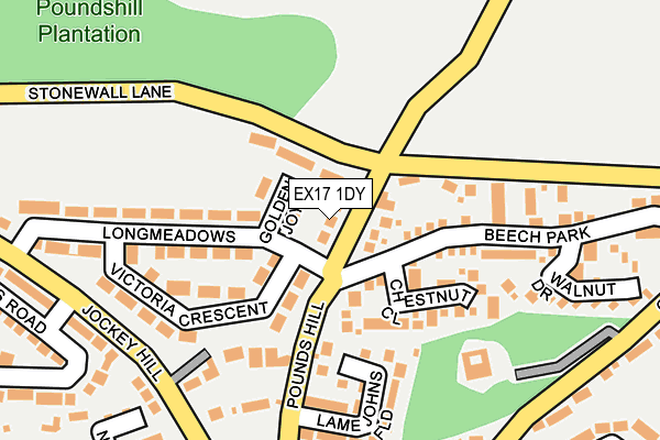 EX17 1DY map - OS OpenMap – Local (Ordnance Survey)