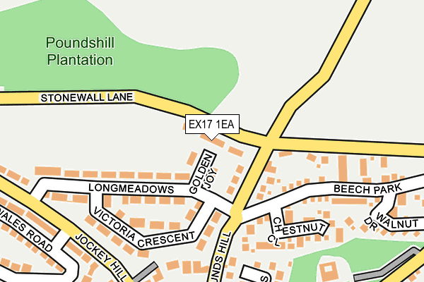EX17 1EA map - OS OpenMap – Local (Ordnance Survey)