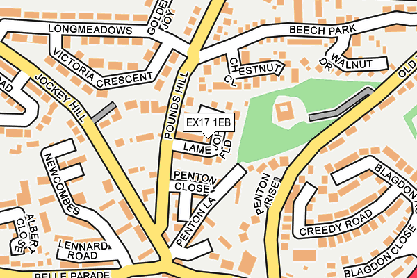 EX17 1EB map - OS OpenMap – Local (Ordnance Survey)