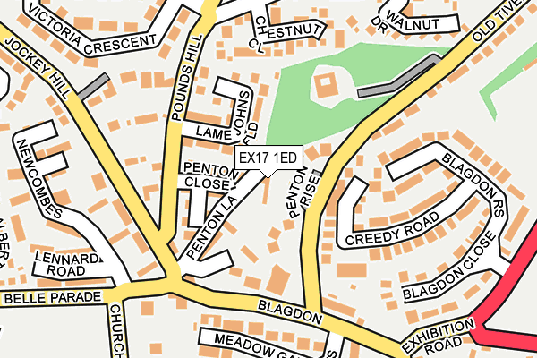 EX17 1ED map - OS OpenMap – Local (Ordnance Survey)