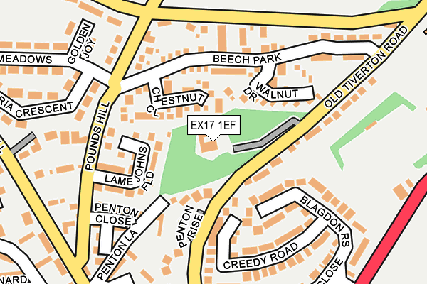 EX17 1EF map - OS OpenMap – Local (Ordnance Survey)