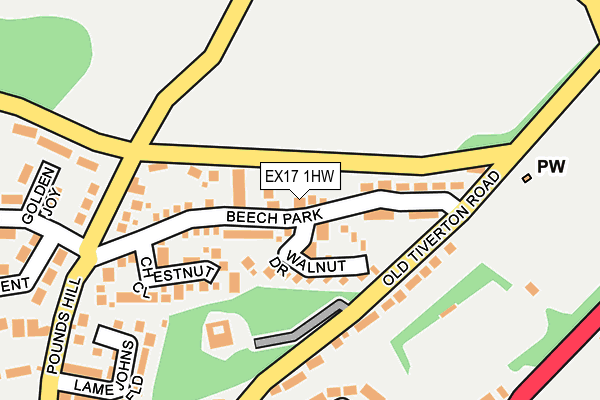 EX17 1HW map - OS OpenMap – Local (Ordnance Survey)