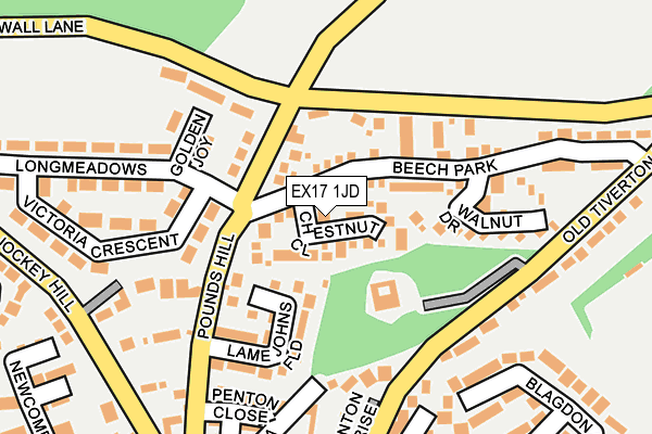 EX17 1JD map - OS OpenMap – Local (Ordnance Survey)
