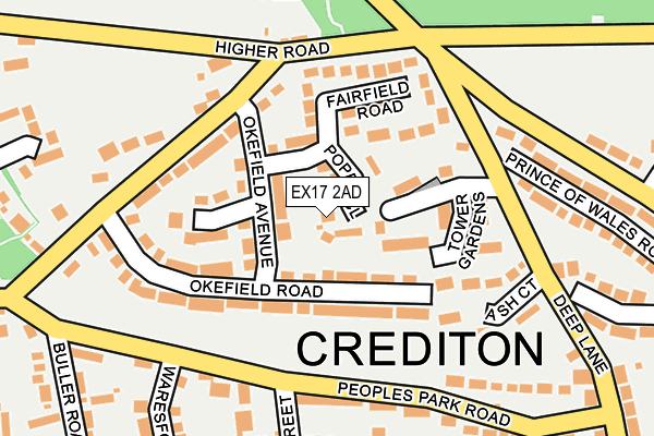 EX17 2AD map - OS OpenMap – Local (Ordnance Survey)