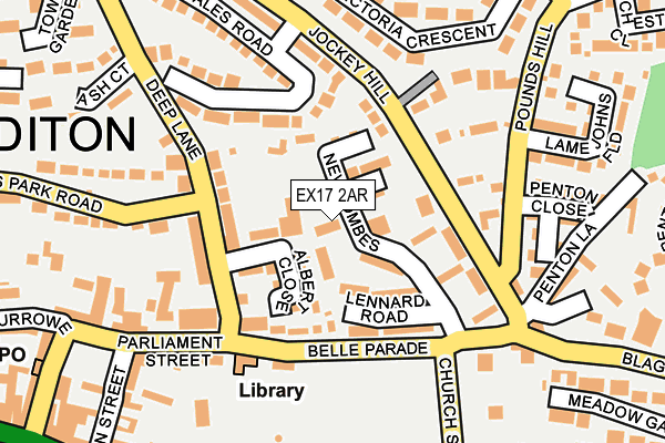 EX17 2AR map - OS OpenMap – Local (Ordnance Survey)