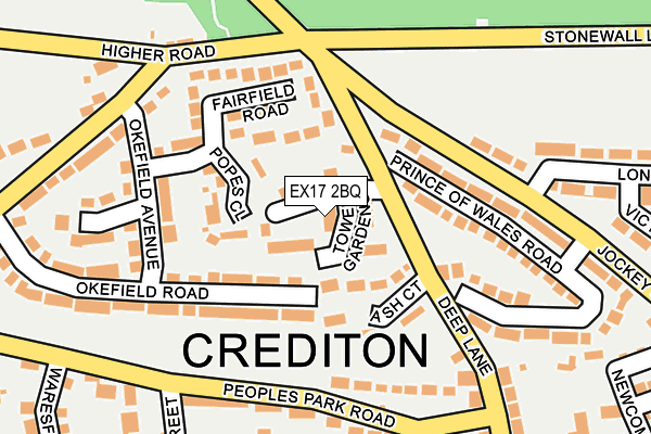 EX17 2BQ map - OS OpenMap – Local (Ordnance Survey)