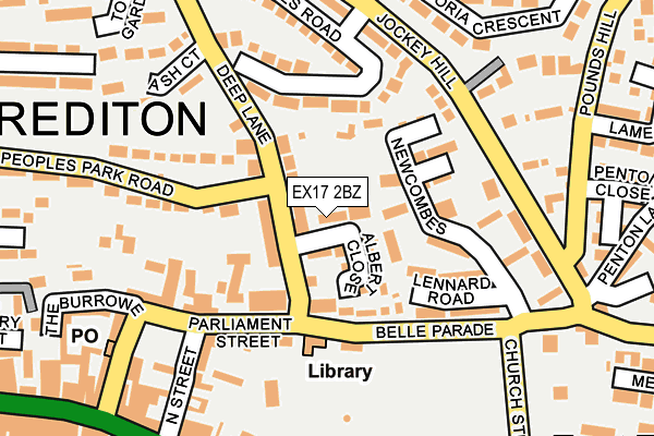 EX17 2BZ map - OS OpenMap – Local (Ordnance Survey)