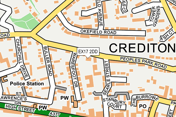 EX17 2DD map - OS OpenMap – Local (Ordnance Survey)