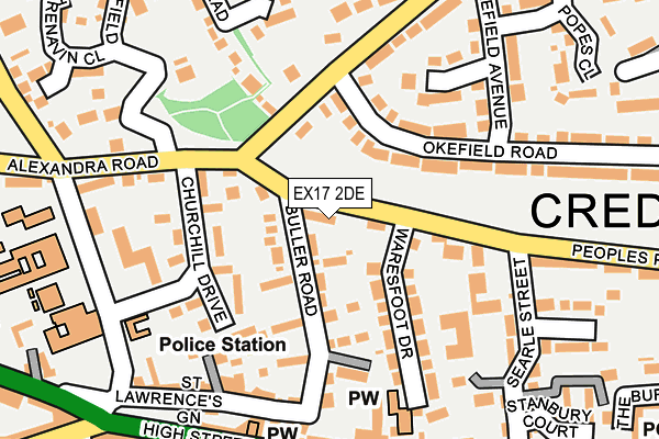 EX17 2DE map - OS OpenMap – Local (Ordnance Survey)