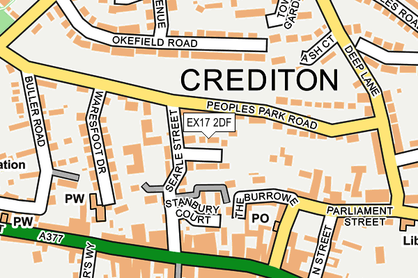 EX17 2DF map - OS OpenMap – Local (Ordnance Survey)