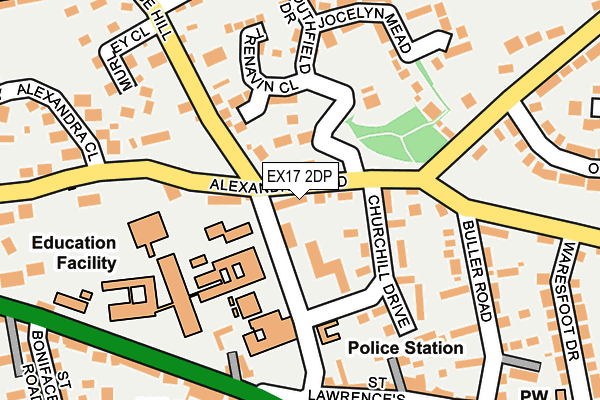 EX17 2DP map - OS OpenMap – Local (Ordnance Survey)