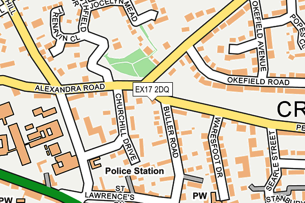 EX17 2DQ map - OS OpenMap – Local (Ordnance Survey)