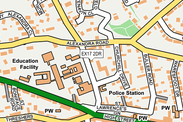 EX17 2DR map - OS OpenMap – Local (Ordnance Survey)