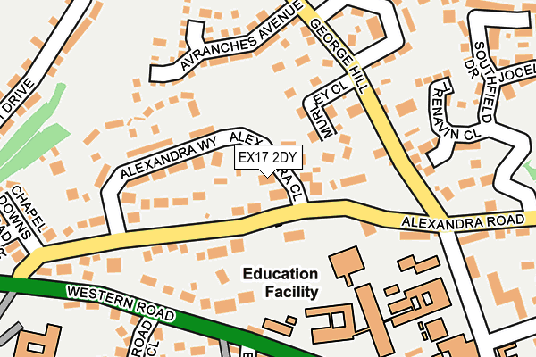 EX17 2DY map - OS OpenMap – Local (Ordnance Survey)