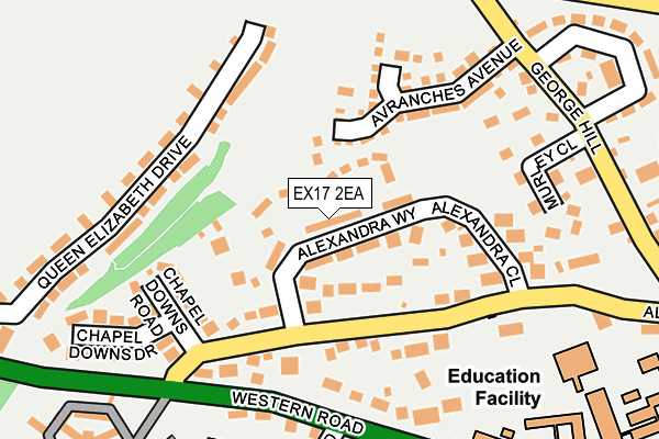 EX17 2EA map - OS OpenMap – Local (Ordnance Survey)