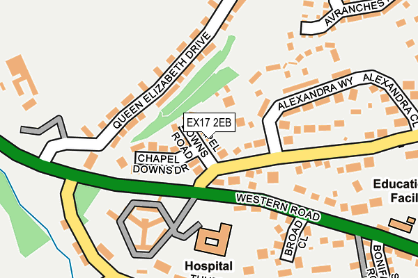 EX17 2EB map - OS OpenMap – Local (Ordnance Survey)