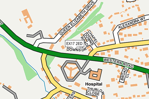 EX17 2ED map - OS OpenMap – Local (Ordnance Survey)