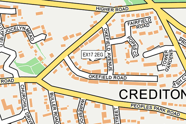 EX17 2EG map - OS OpenMap – Local (Ordnance Survey)