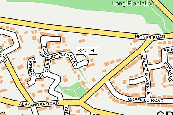 EX17 2EL map - OS OpenMap – Local (Ordnance Survey)
