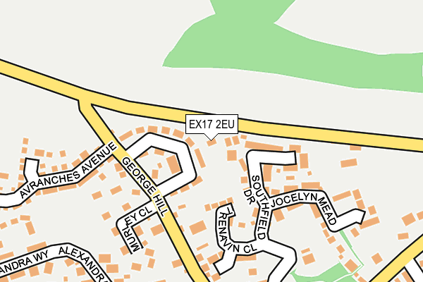 EX17 2EU map - OS OpenMap – Local (Ordnance Survey)