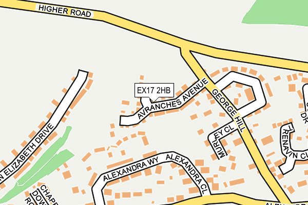 EX17 2HB map - OS OpenMap – Local (Ordnance Survey)