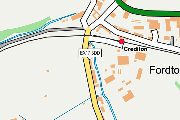 EX17 3DD map - OS OpenMap – Local (Ordnance Survey)