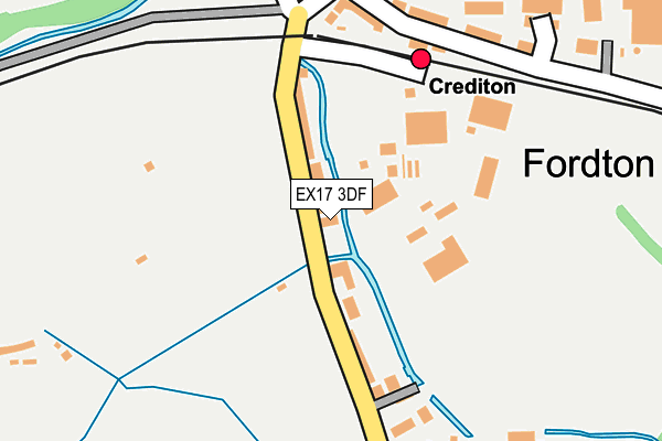 EX17 3DF map - OS OpenMap – Local (Ordnance Survey)