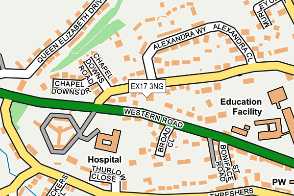 EX17 3NG map - OS OpenMap – Local (Ordnance Survey)