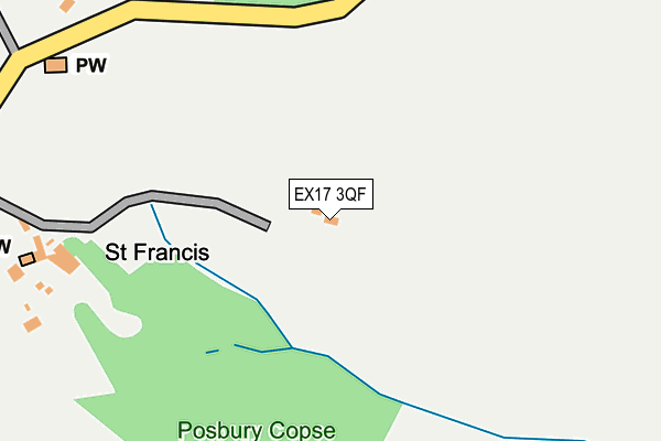 EX17 3QF map - OS OpenMap – Local (Ordnance Survey)