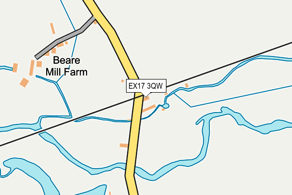 EX17 3QW map - OS OpenMap – Local (Ordnance Survey)