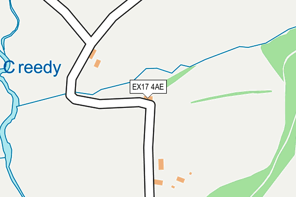 EX17 4AE map - OS OpenMap – Local (Ordnance Survey)