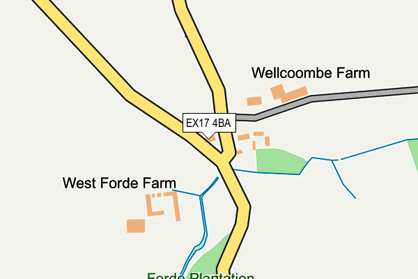 EX17 4BA map - OS OpenMap – Local (Ordnance Survey)