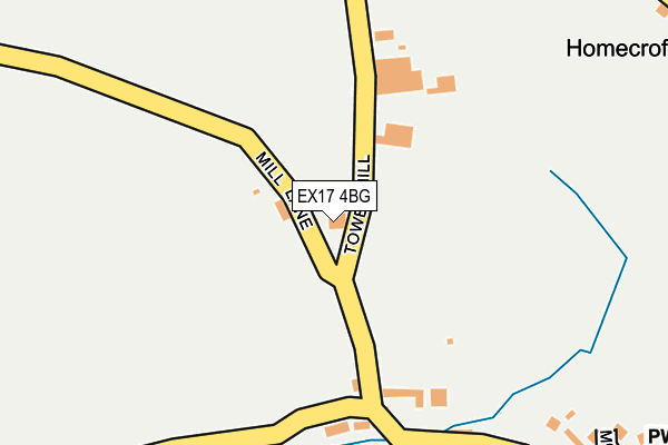 EX17 4BG map - OS OpenMap – Local (Ordnance Survey)
