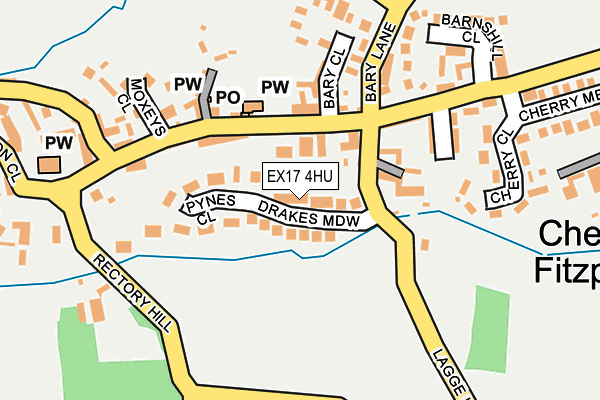 EX17 4HU map - OS OpenMap – Local (Ordnance Survey)