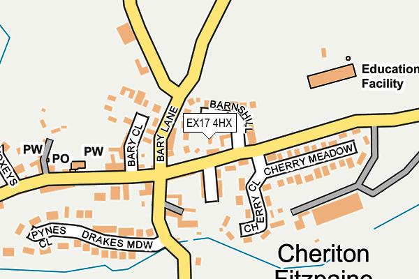 EX17 4HX map - OS OpenMap – Local (Ordnance Survey)