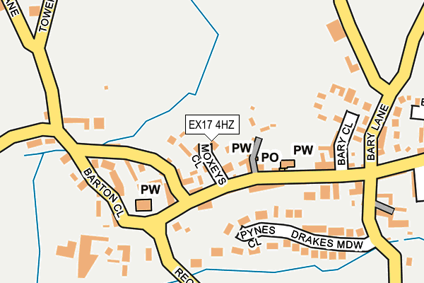 EX17 4HZ map - OS OpenMap – Local (Ordnance Survey)