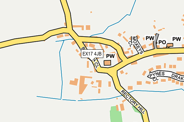 EX17 4JB map - OS OpenMap – Local (Ordnance Survey)