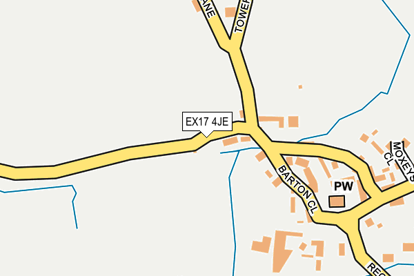 EX17 4JE map - OS OpenMap – Local (Ordnance Survey)