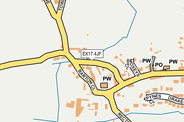 EX17 4JF map - OS OpenMap – Local (Ordnance Survey)