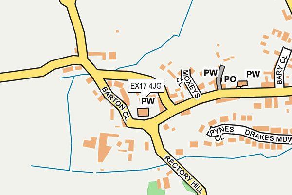 EX17 4JG map - OS OpenMap – Local (Ordnance Survey)