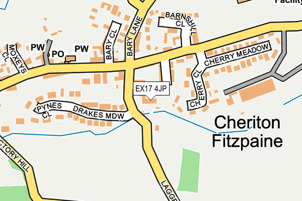 EX17 4JP map - OS OpenMap – Local (Ordnance Survey)