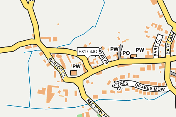 EX17 4JQ map - OS OpenMap – Local (Ordnance Survey)