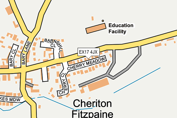 EX17 4JX map - OS OpenMap – Local (Ordnance Survey)