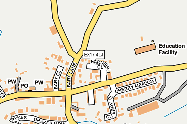 EX17 4LJ map - OS OpenMap – Local (Ordnance Survey)
