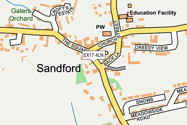 EX17 4LN map - OS OpenMap – Local (Ordnance Survey)