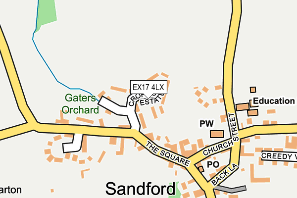 EX17 4LX map - OS OpenMap – Local (Ordnance Survey)