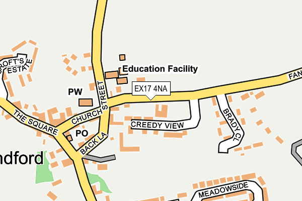 EX17 4NA map - OS OpenMap – Local (Ordnance Survey)