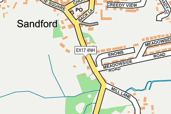 EX17 4NH map - OS OpenMap – Local (Ordnance Survey)